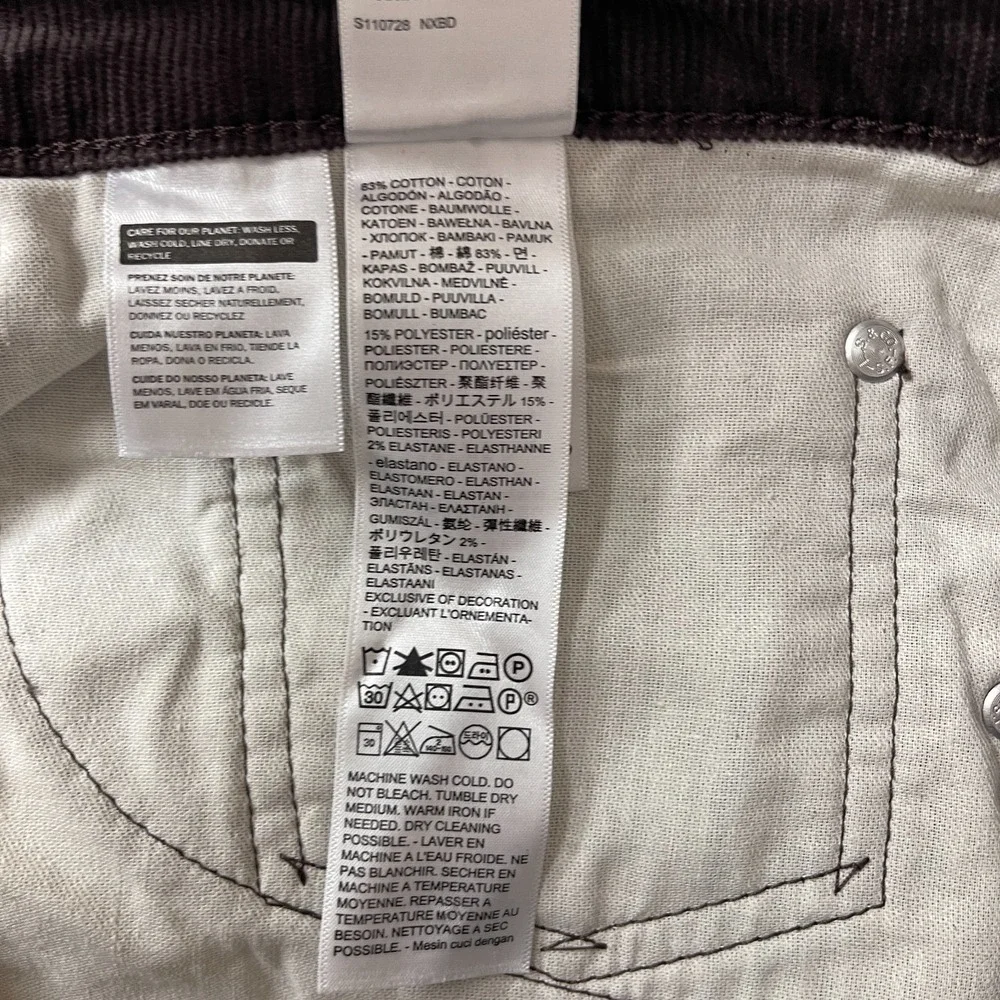 Levi's Pants Men's 33x30 Brown 505 Corduroy Pinwale Regular Fit Straight Preppy